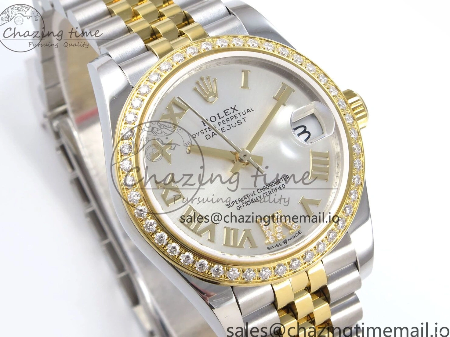 31 Best Jubilee Edition JARF 904L Silver on Bracelet DateJust SS 278383RBR YG Dial Roman Steel Diamonds HZ2236 1:1 1219
